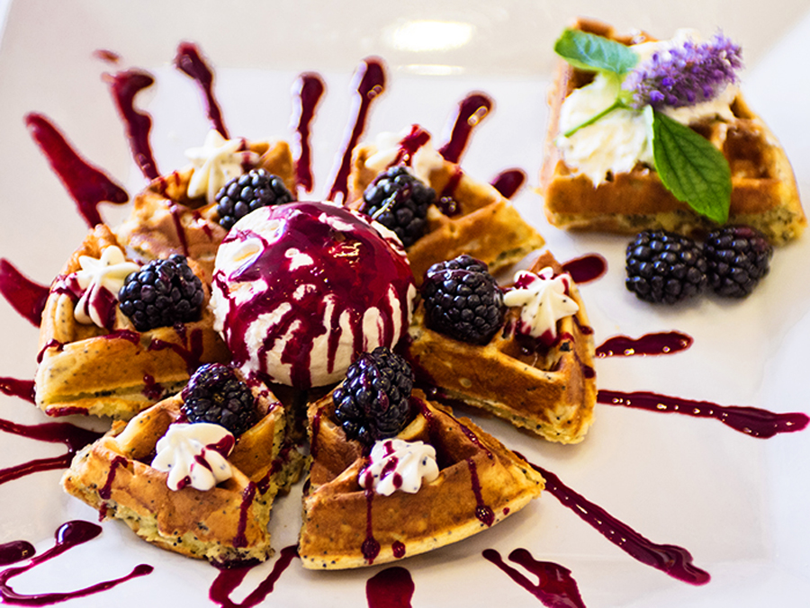 Blueberry waffle plate